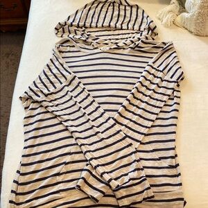 Pink Rose Navy and Cream Striped Hoodie